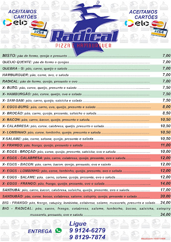 Radical pizza e hamburguer - Gastronomia e hotelaria