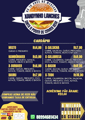 Opinii despre Xandynho Lanches în Crateús - Gastronomia e hotelaria
