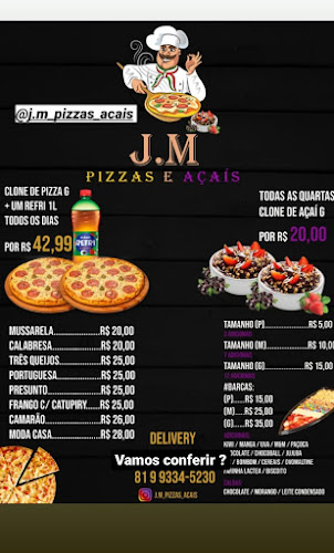 J.M PIZZAS E AÇAÍS - Gastronomia e hotelaria