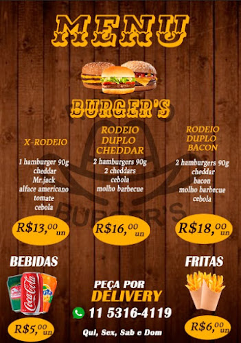 Opinii despre RODEIO BURGER'S în Cajamar - Gastronomia e hotelaria